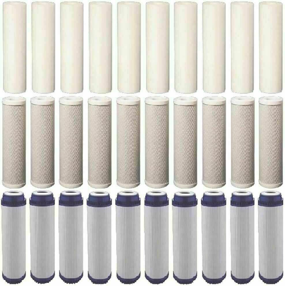 Reverse Osmosis Replacement Filters 2.5" x 9.75" Sediment / CTO / GAC Carbon 30p