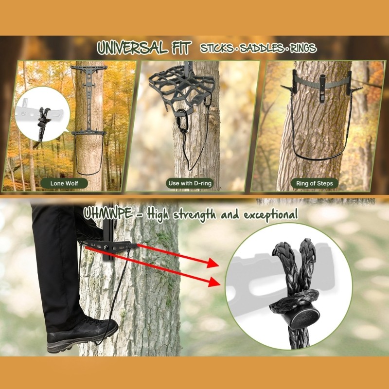 Tree Saddles Climbing Tool Adjustable 0-2 Feet Extension Rope Construction