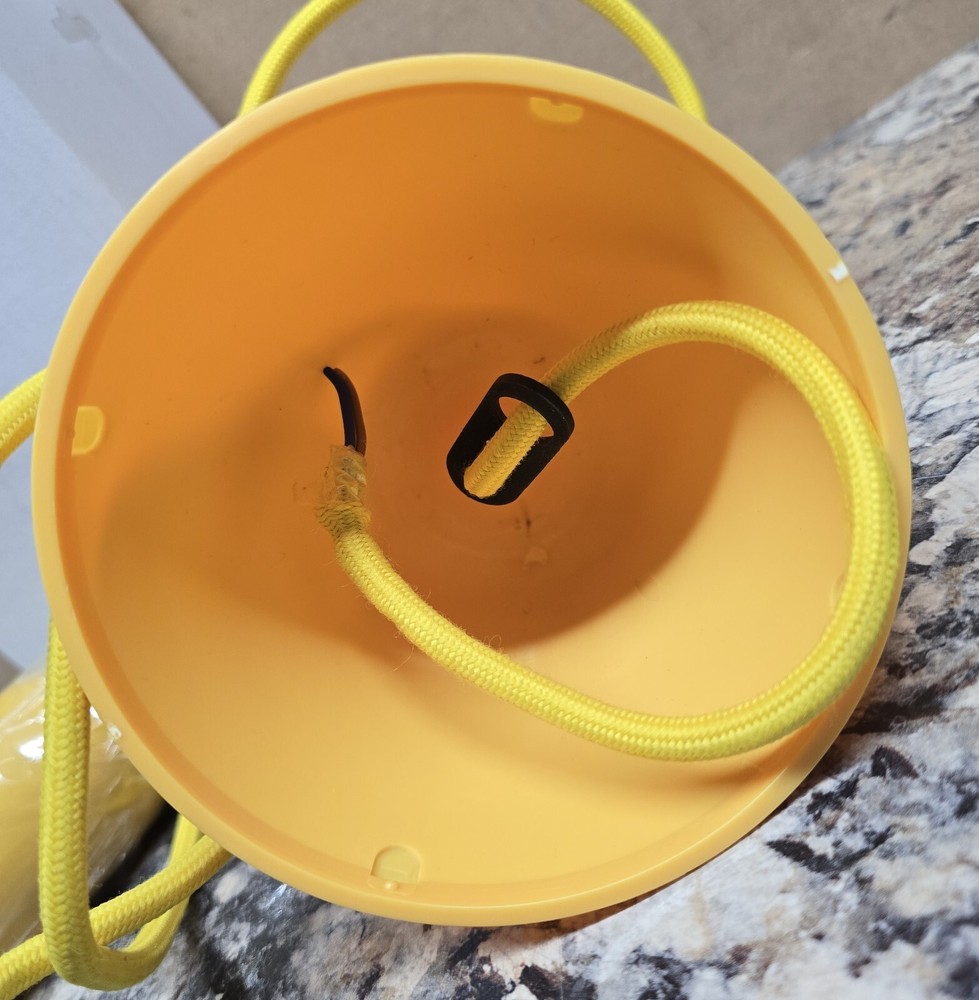 Yellow corded textile light fitting