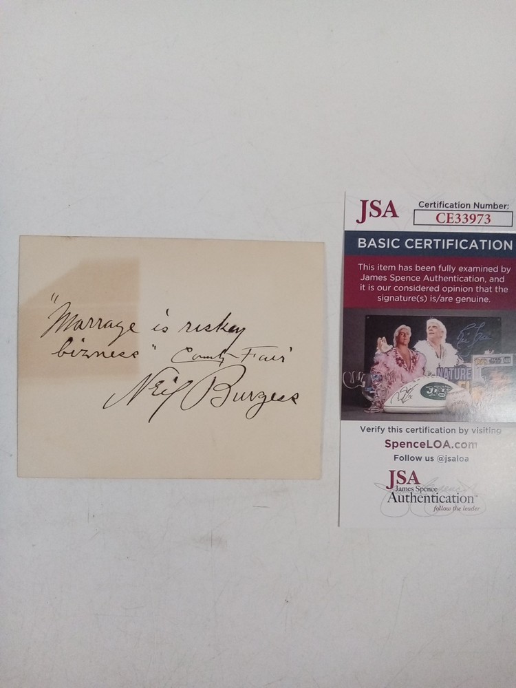 Neil Burgess Signed Cut JSA -#