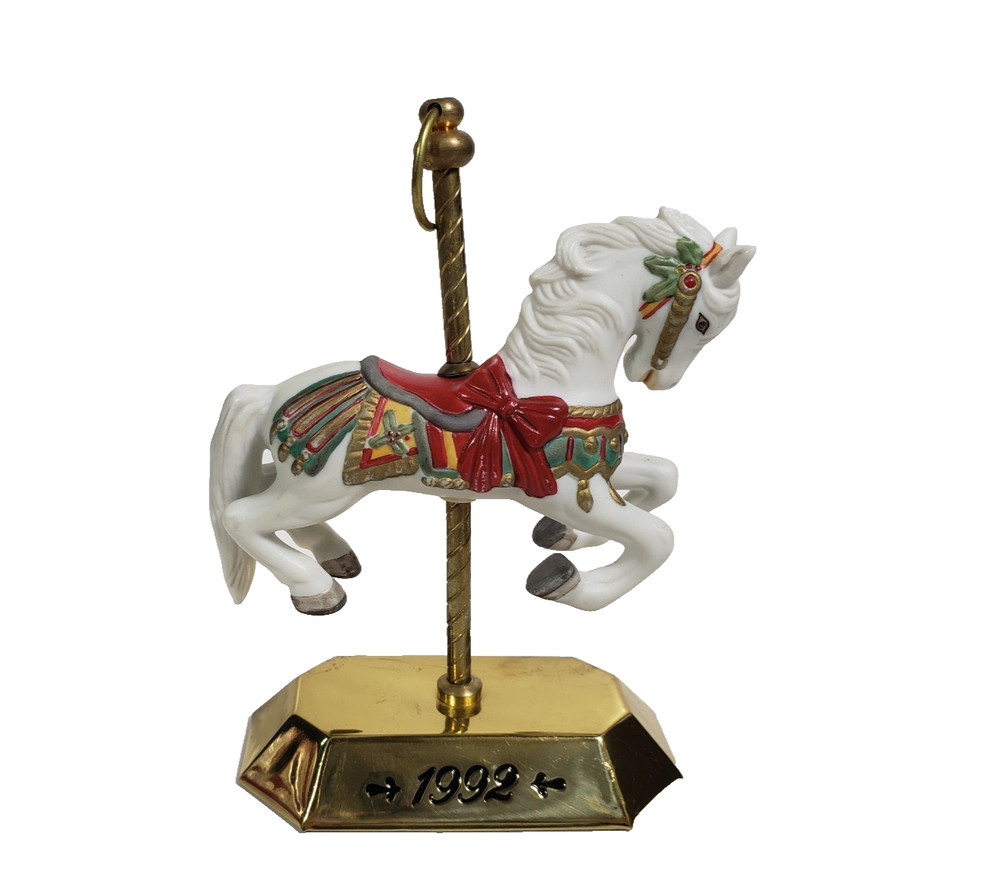 Hallmark Keepsake Tobin Fraley Carousel Ornament Display Stand Included 1992