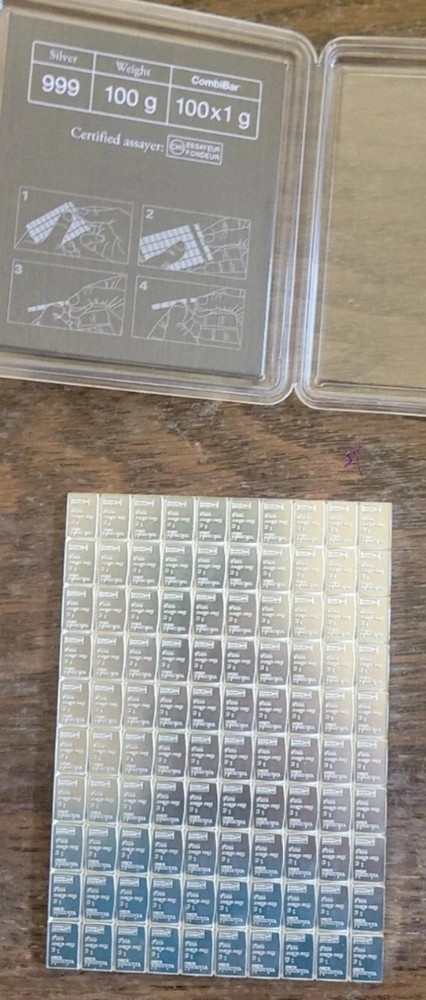 Valcambi 1 Gram 999 Silver Bars