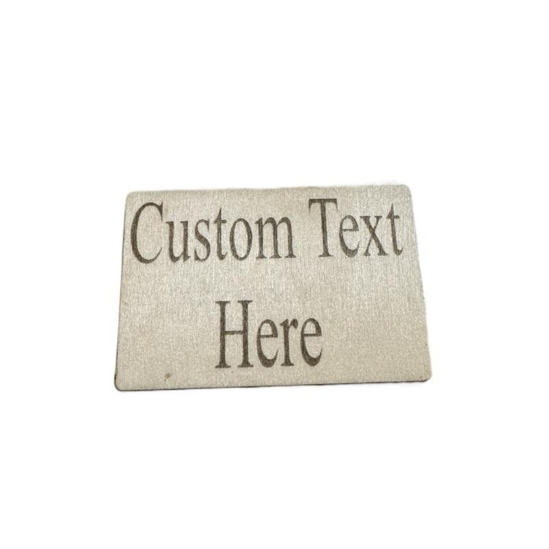 Custom Engraved 3"x2" Basswood Display- Personalized Text & QR Code
