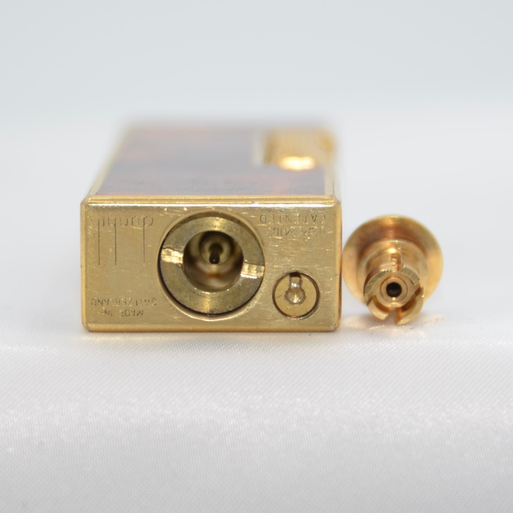 Dunhill Rollagas Lighter Laquer-Brown Shell-Ultrasonically cleaned_Working