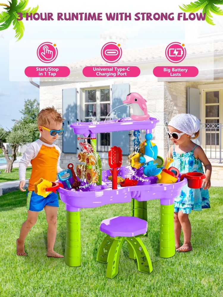Dolphin Water Table Pump with Magnetic Base No Drill 3H Runtime Continuous Fl...