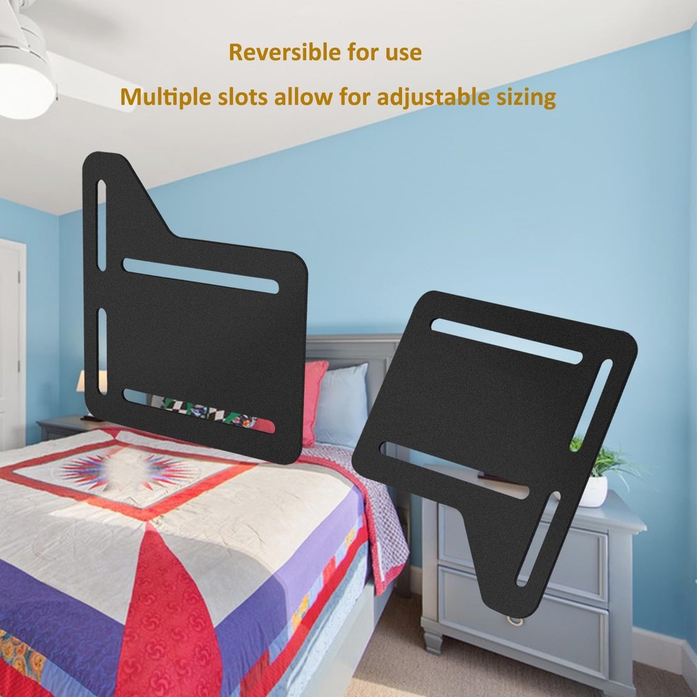 VANROUG 2 Pcs Bed Frame Brackets for Headboard, Adapter Black