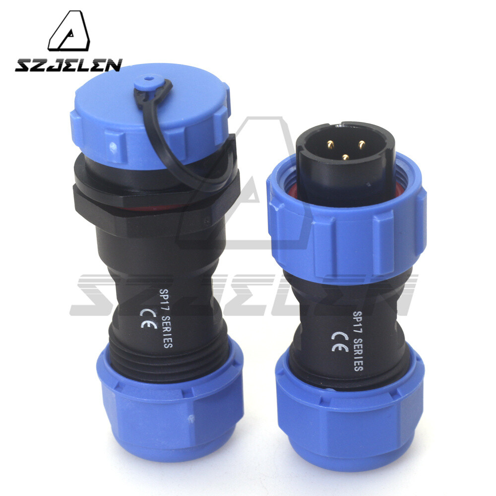 SP17 10A 3Pin LED Light Wire Connector,Panel Mount Waterproof Connector Plug