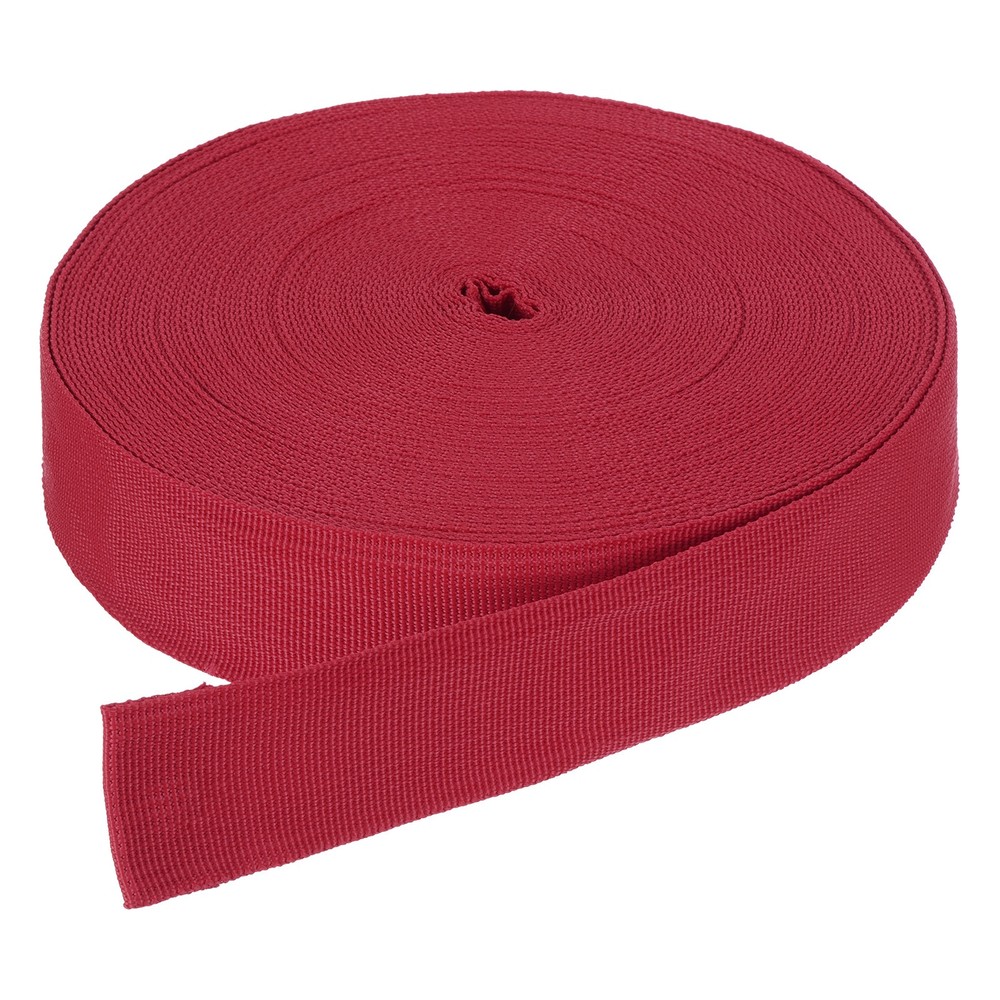 25Yard x 1 1/2" Width Nylon Webbing Strap Poly Flat Webbing Strapping Dark Red