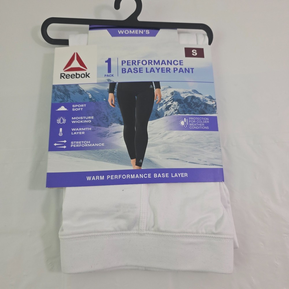 Reebok Women's Performance Base Layer White Pants & Top - 2 PC Set - Size Small