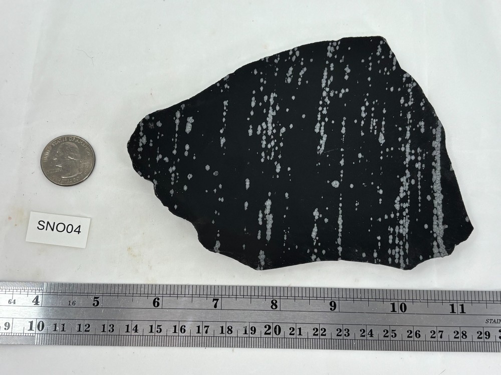 Large Snowflake Obsidian Slab Lapidary Cabbing Knapping Combo ship avail
