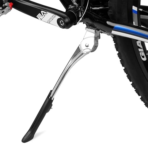Chromium Adjustable Bicycle Kickstand with Concealed Silver Regular Duty