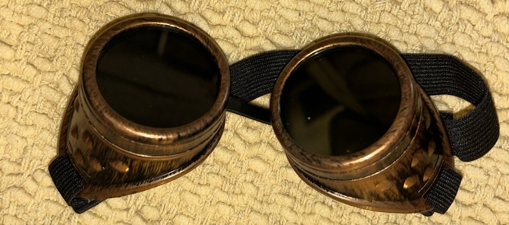Steampunk Brown Round Goggles with Black Strap