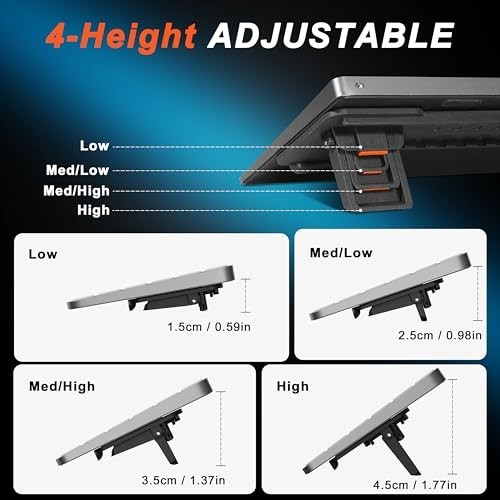 Adjustable Ergonomic Keyboard Stand Riser for Desktop, Non-Slip Holder, Orange