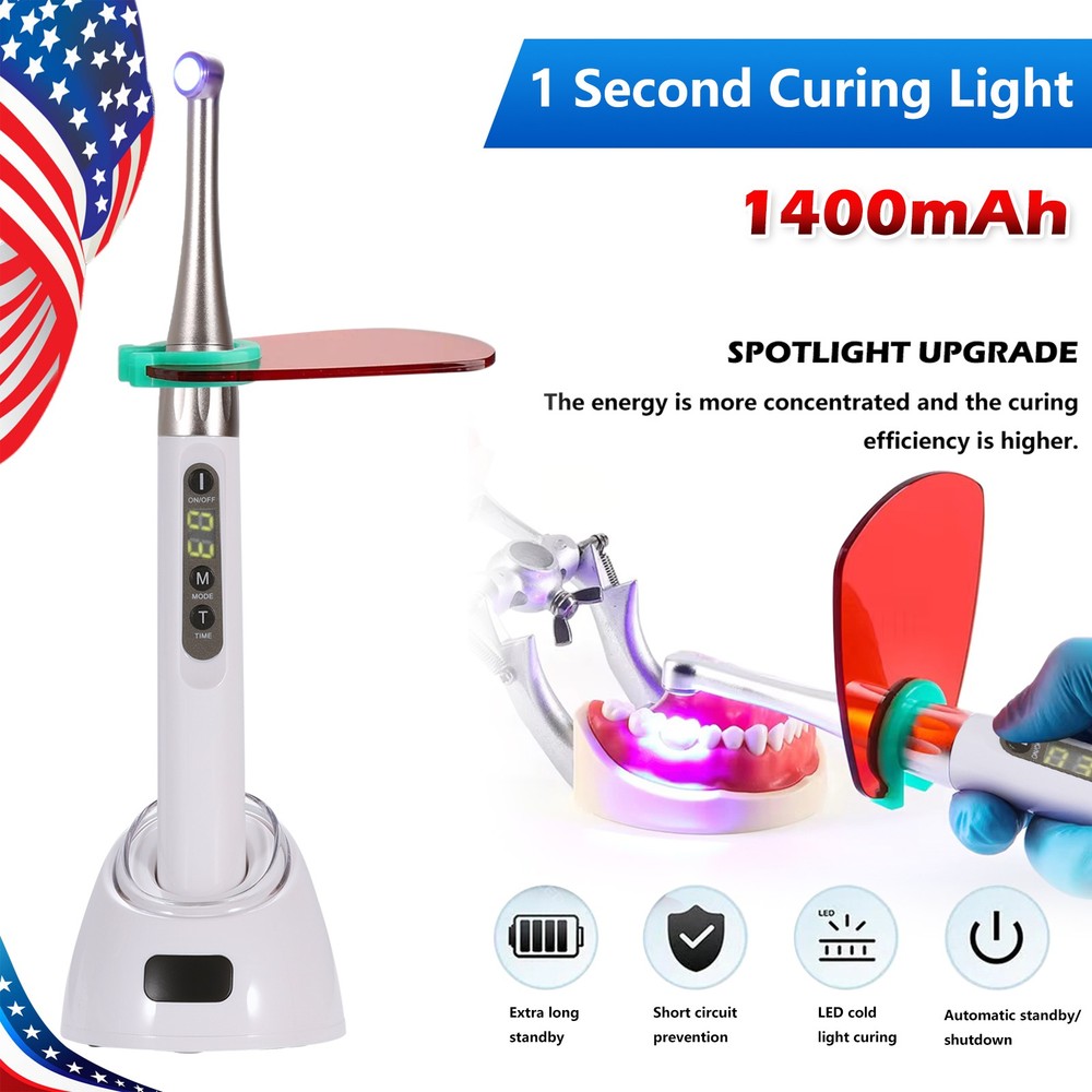 Dental iLED Curing Light Lamp Wireless 1 Second Curing 2500mw/c㎡