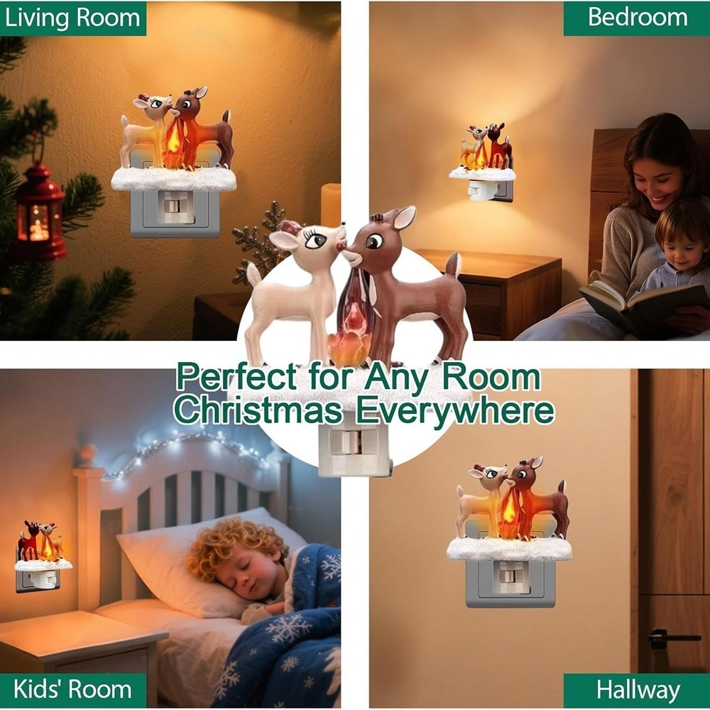 1 Pack Halloween Decorations, Elk socket night light, 3D Sculpture