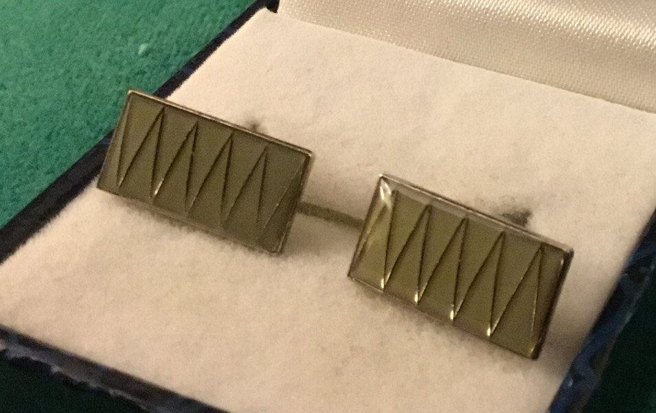 Beautiful Small Cufflinks Enamel & Silver Tone