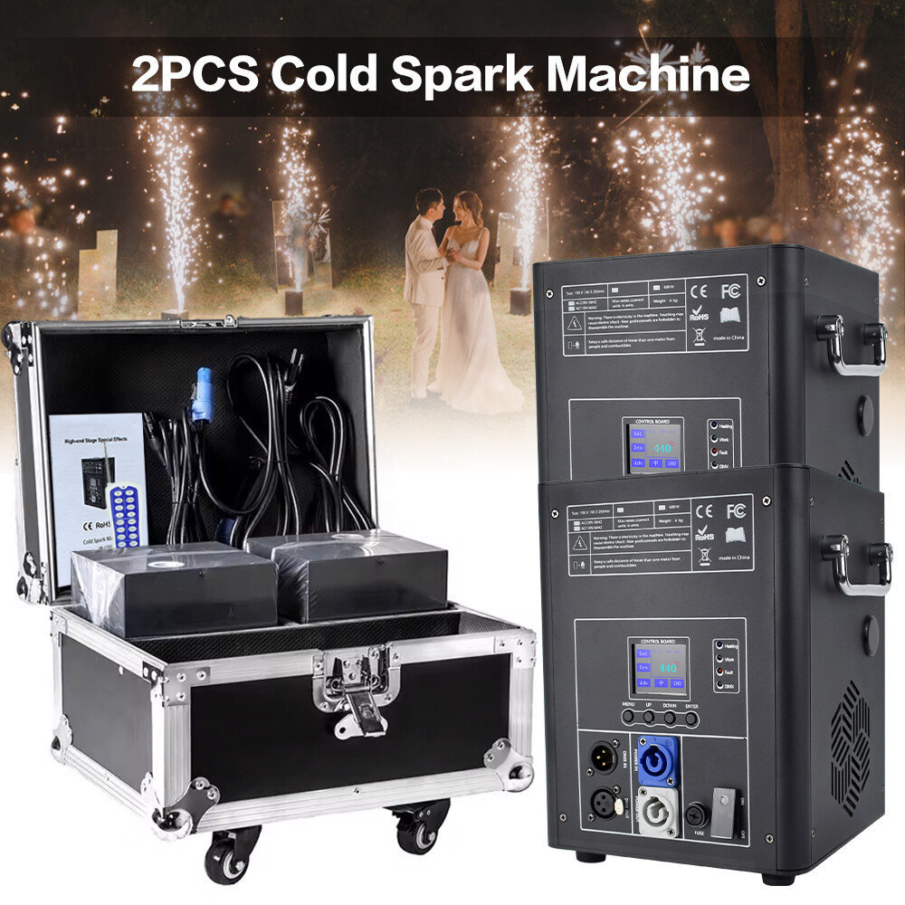 2PCS 750W Cold Spark Machine Firework Machine DMX Wedding Stage Effect Machine