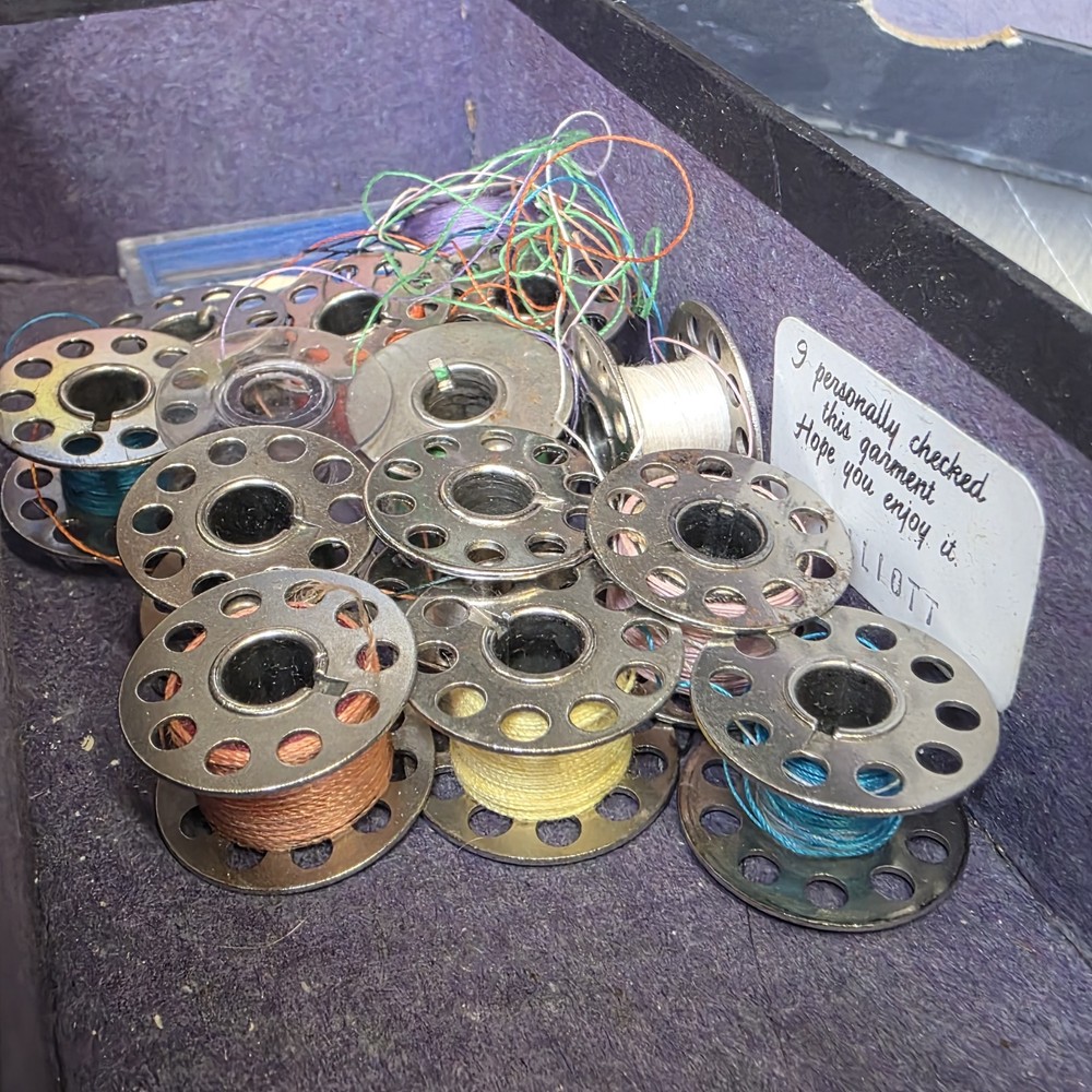 vintage sewing machine bobbins Assorted & Needles