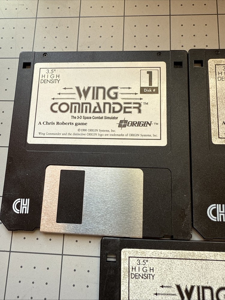 Wing Commander 3D Space Combat 3.5” Floppy Disks 3 Untested