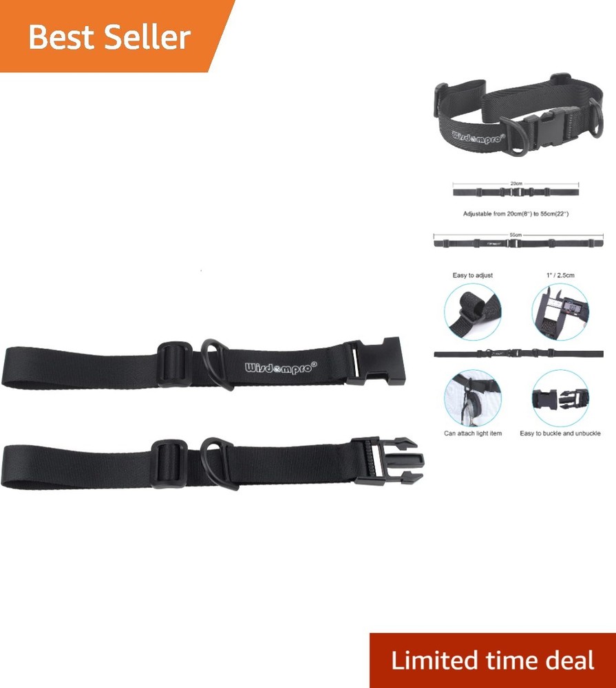 Heavy Duty Adjustable Backpack Chest Strap with Quick Release Buckle - Black