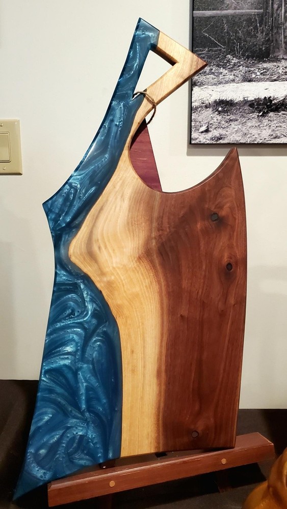 Walnut/ Blue Epoxy Charcutiere Board