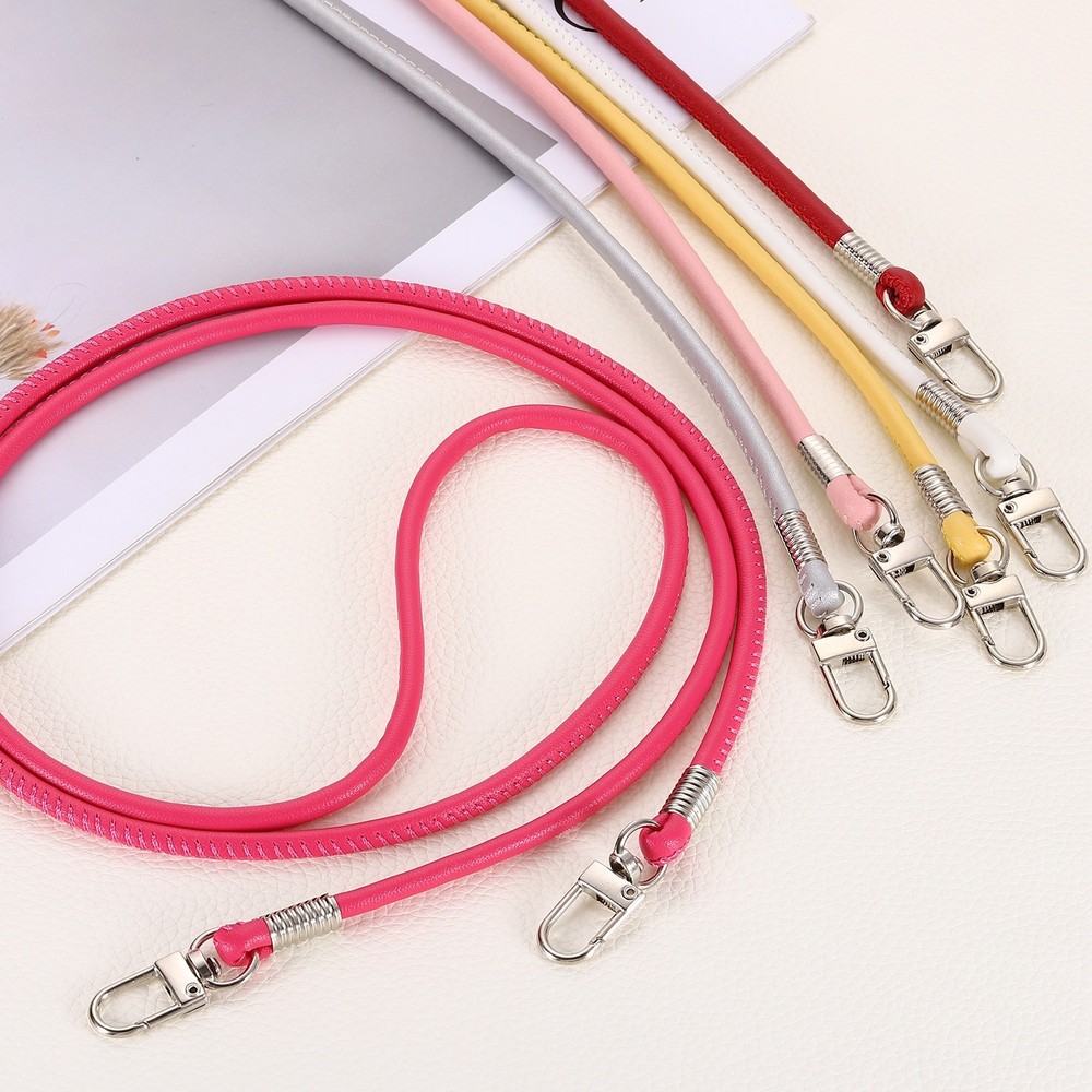 Crossbody Replacement Chain Strap, 120cm Thin Soft PU Strap (Silver)