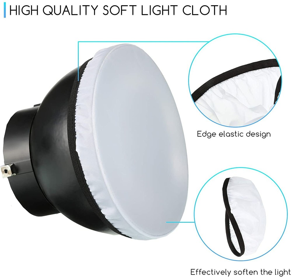 4Pc Diffuser Lamp Sock Soft Cloth Lamp Cover 7" / 18cm for Flash Light Speedlite