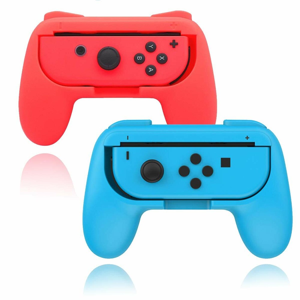 Beastron 2pk Joy-Con Grips Bundle with Nintendo Switch (Red & Blue)