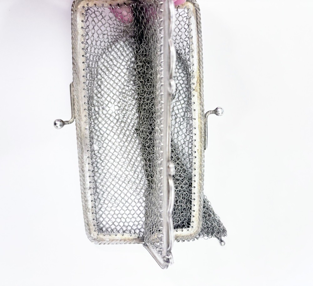 Antique Sterling Silver Mesh Purse Missing Handle 104g