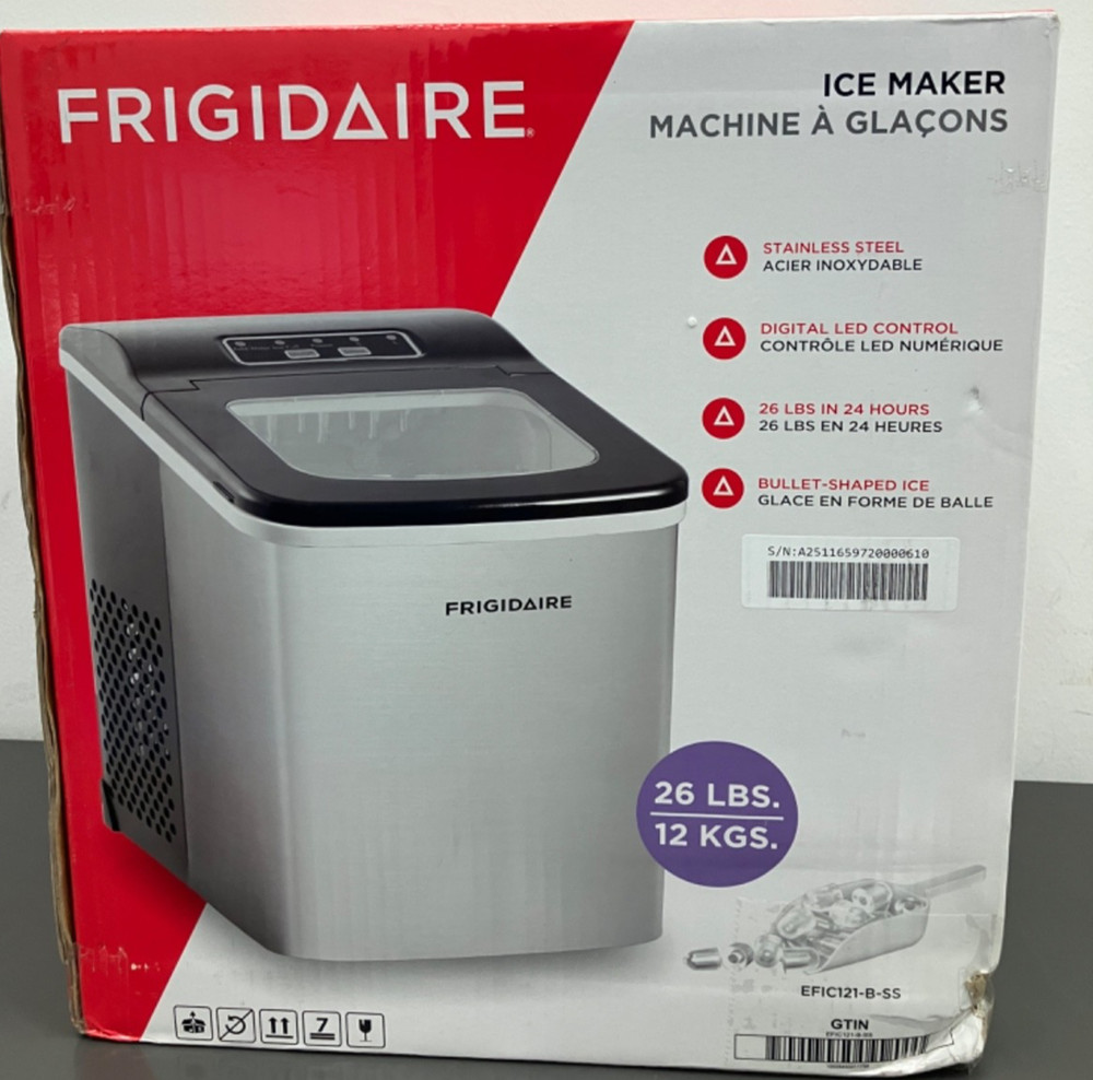Frigidaire 26 Lbs per day Portable Compact Ice Maker Making Machine Stainless
