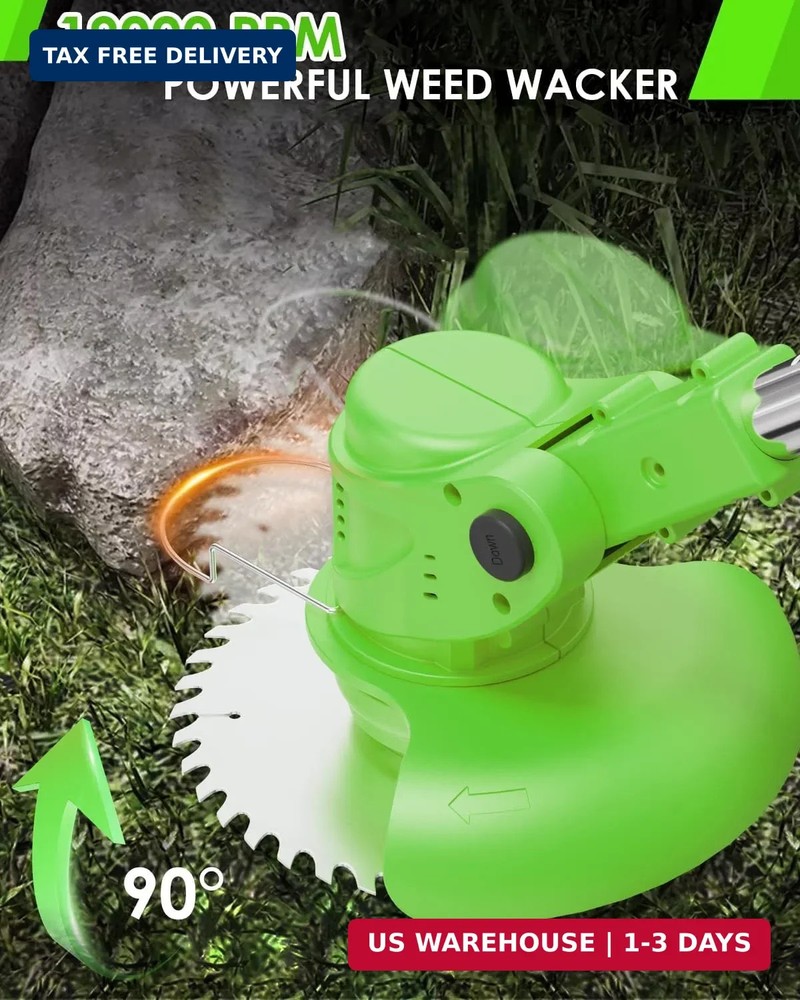 Cordless Weed Wacker, 2-in-1 stringless Weed Wacker, Foldable 2.0Ah Battery Powe