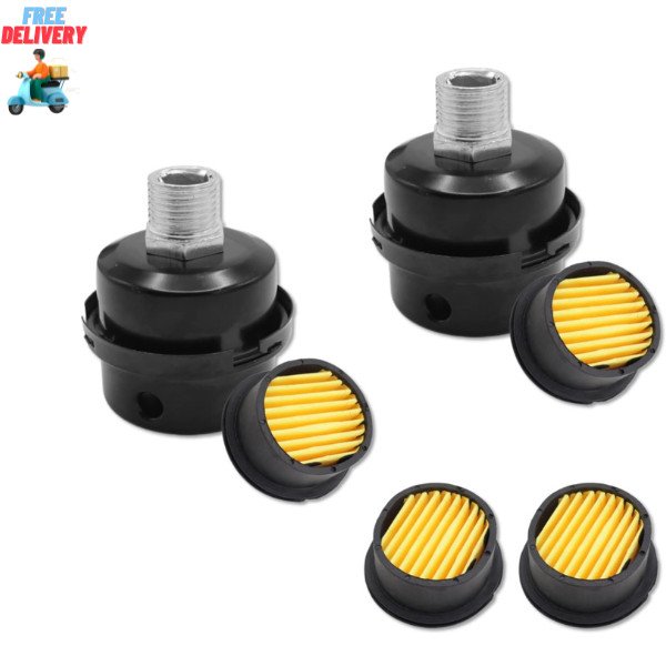 High-Quality 3/8" Air Compressor Silencer & Filter Replacement Kit, Pack of 2
