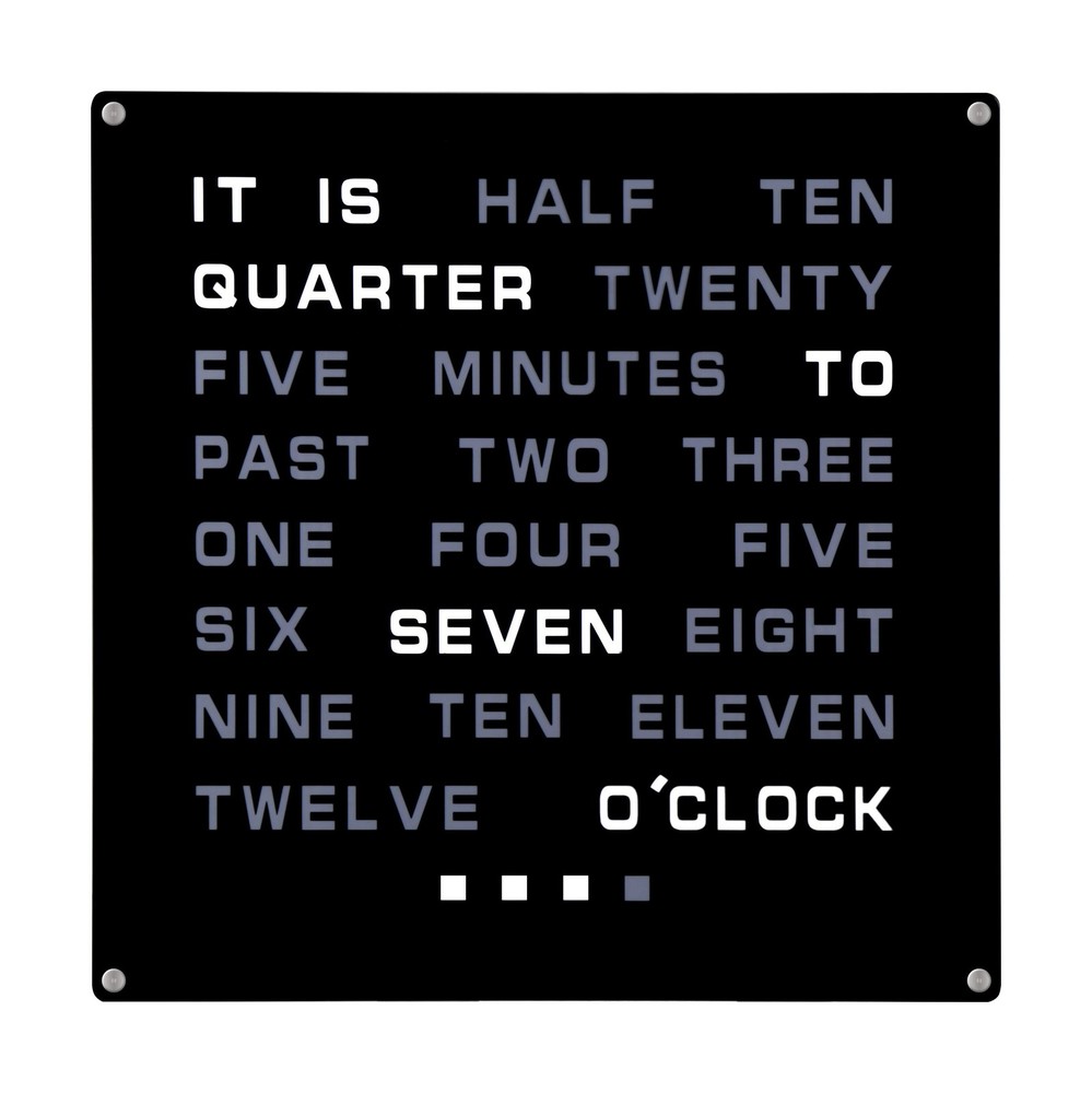 Tech Tools LED Word Clock - Displays Time as Text - Powered by AC Adapter (12...