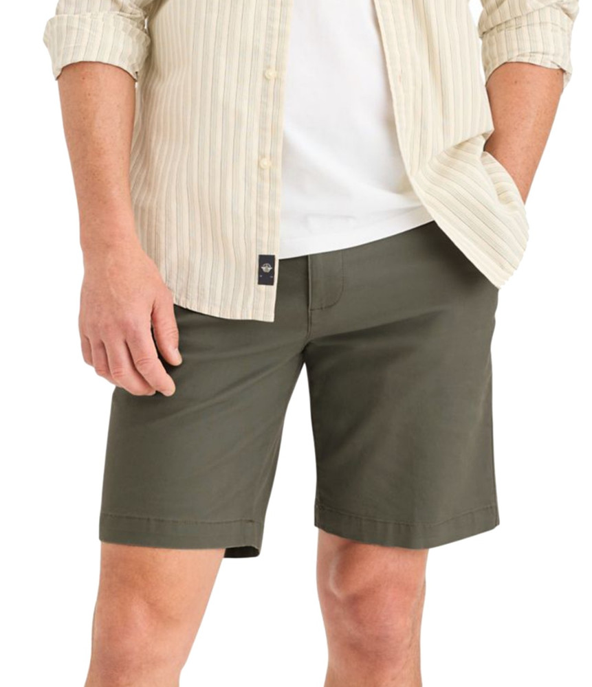 Dockers Men Ultimate Supreme Flex Stretch Solid Shorts Tea Leaf Size 34X9.5