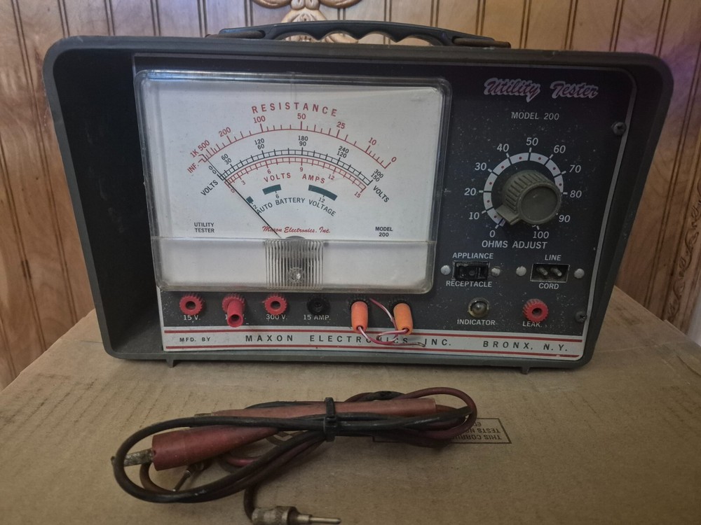 Vintage Maxon Utility Tester Model 200 Maxon Electronics Inc Untested Aged
