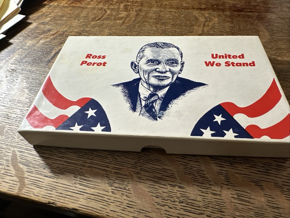 Ross Perot 1996 Knife And Button In Cardboard Box