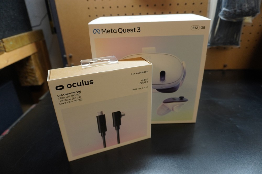 Meta Quest 3 512gb VR Headset w/Controllers & 16ft Meta Charging Cable