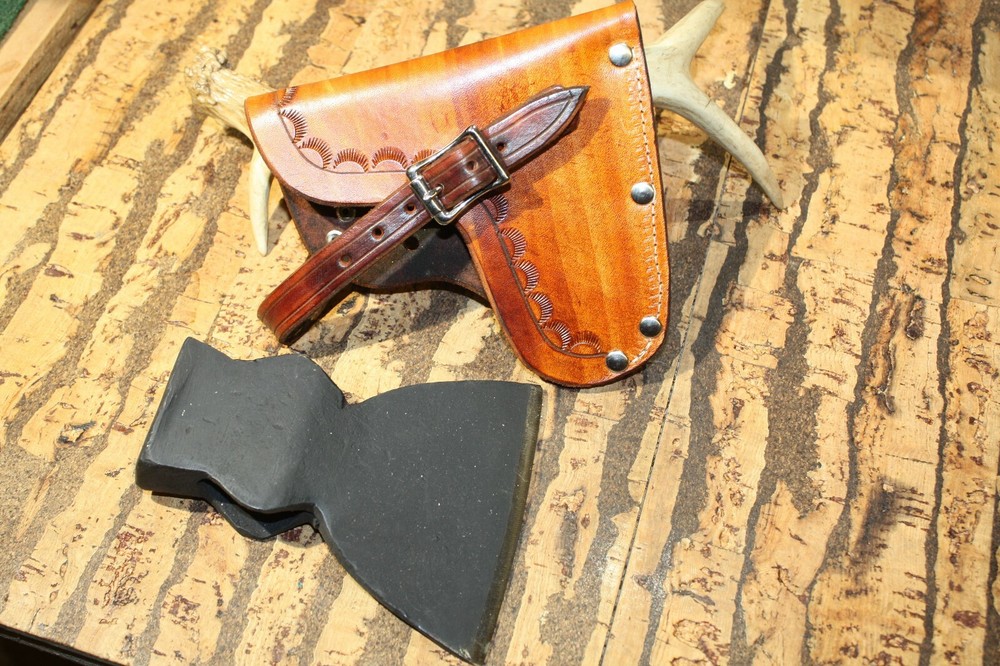 THICK leather { hewing / camping axe } sheath-scabbord -UNIVERSAL