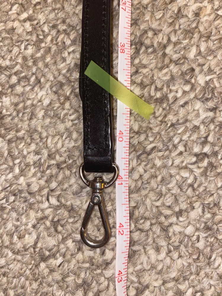 Tumi black leather replacement shoulder strap adjustable Silver Hardware