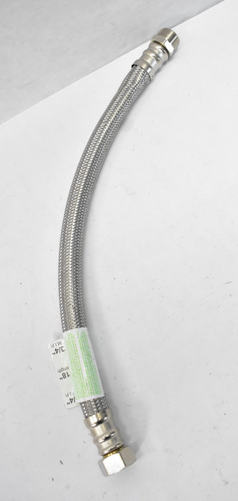 High Flexible Water heater Connector 3/4" MIP x FIP Stainless Steel Nickel