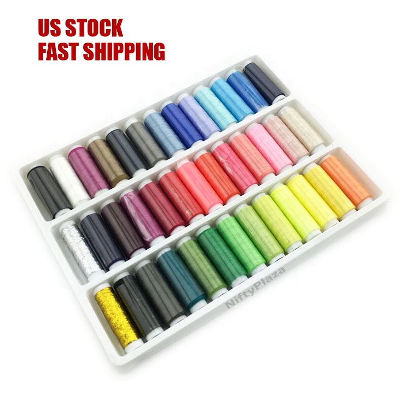 39 pcs Polyester Sewing Thread Assorted Color Spool Set Yarn Sewing Stitching