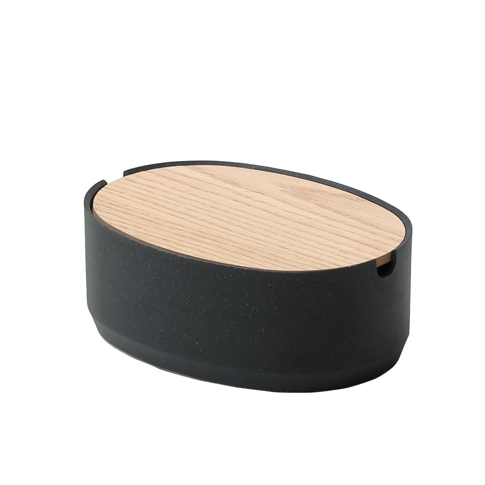 ideaco Oval Box M Low stone sand black