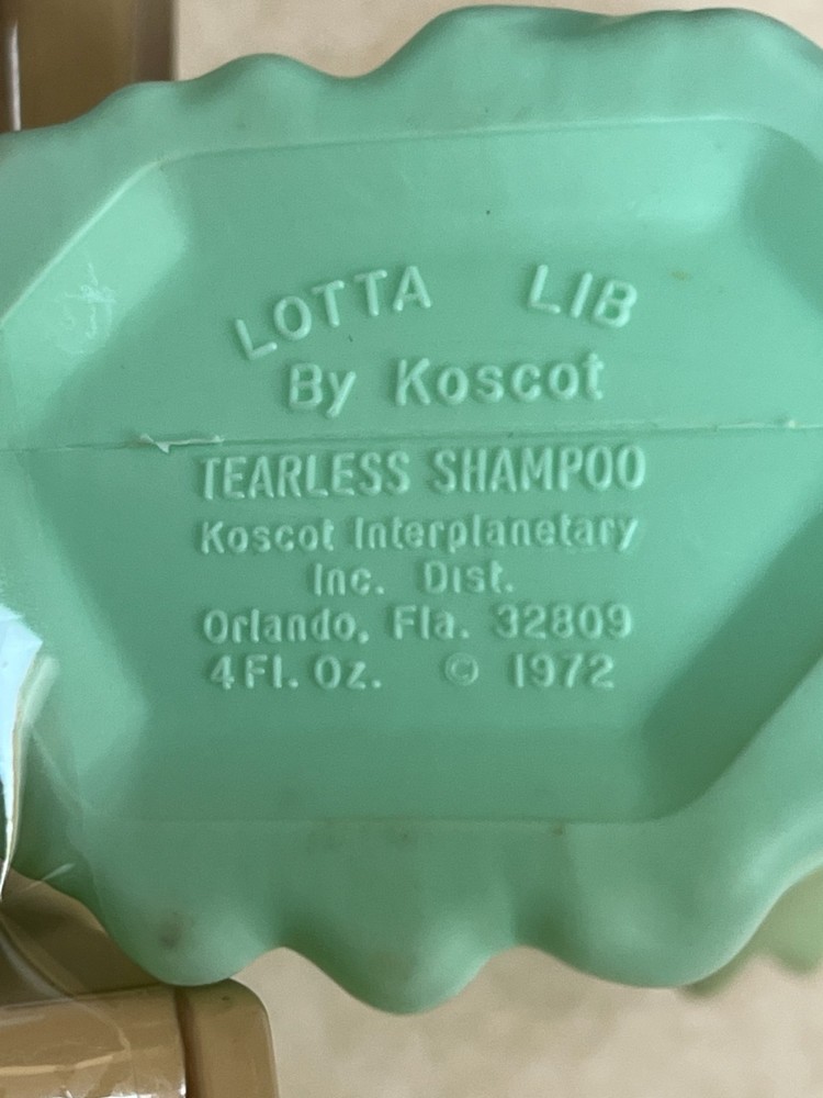 1972 Koscot Lady Lib Empty Tearless Shampoo Plastic Bottle