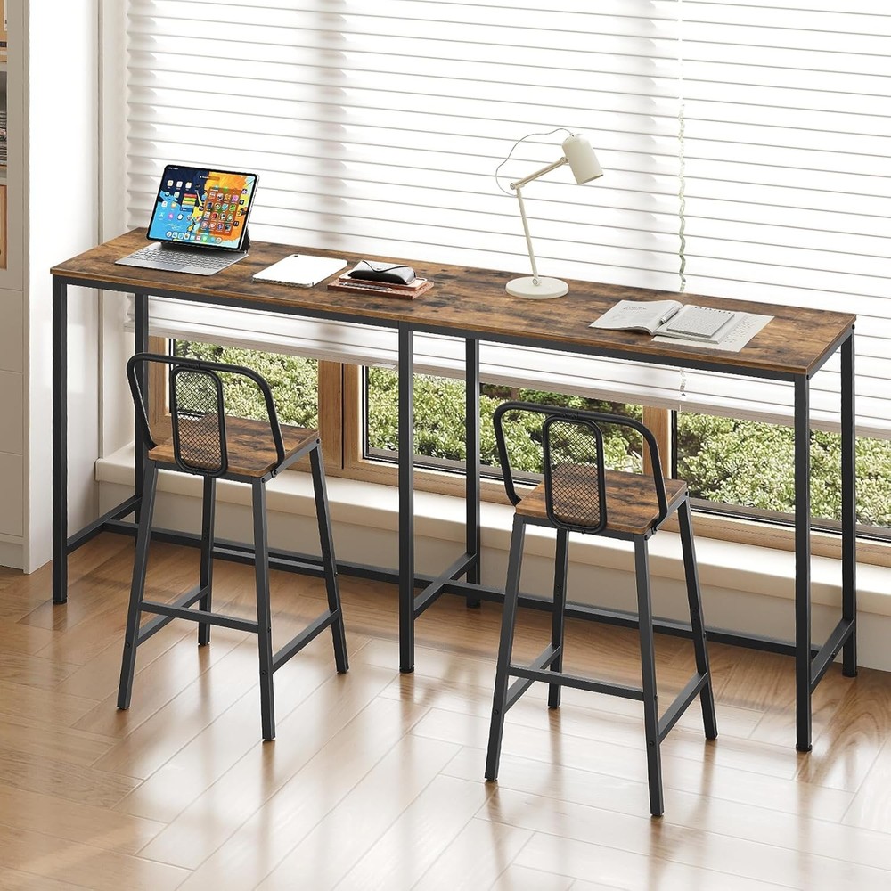 70.8" Long Bar Table Counter Bar Height Table High Top Table Rectangular Hightop