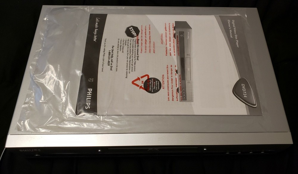 Philips DVD724 DVD Player - Original Box & Manual - No Remote - TESTED