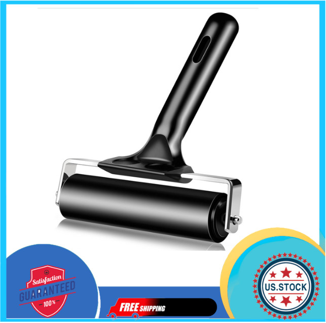 4 Inch Rubber Roller Brayer Rollers for Crafting, Hard Rubber Rollers...