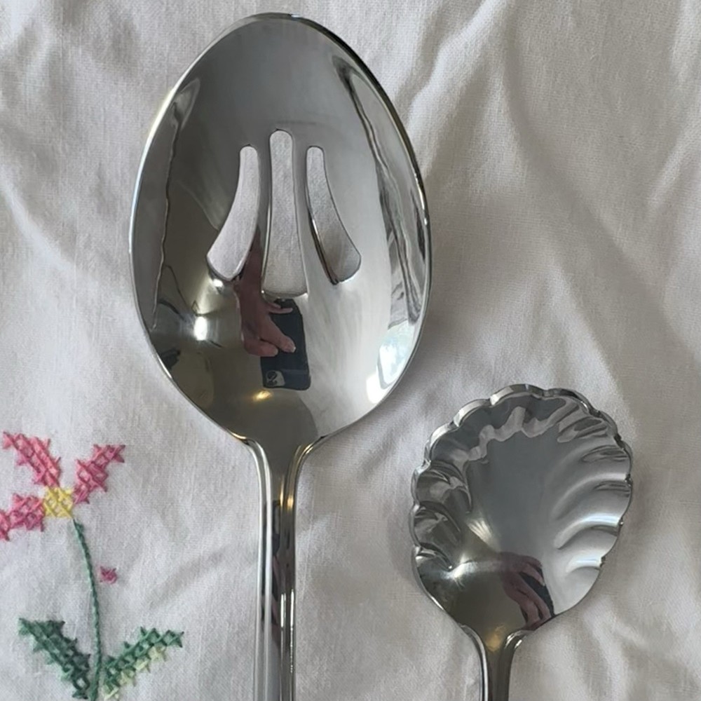 Reed & Barton BOULEVARD Stainless 5pc Hostess Serving Set - Ridges Glossy
