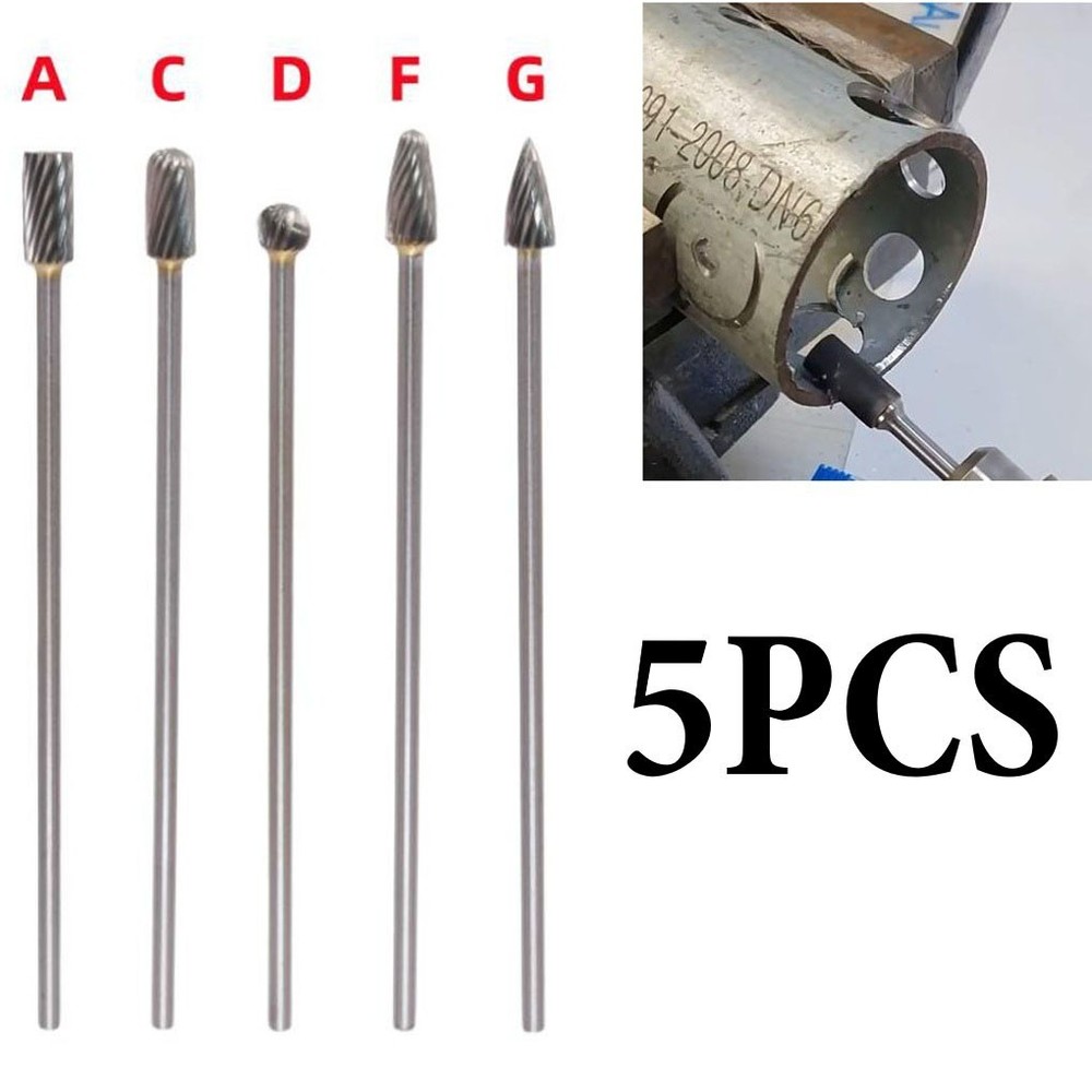 5pcs Solid Carbide Rotary Tools for Precision Work in Metal and Wood Projects