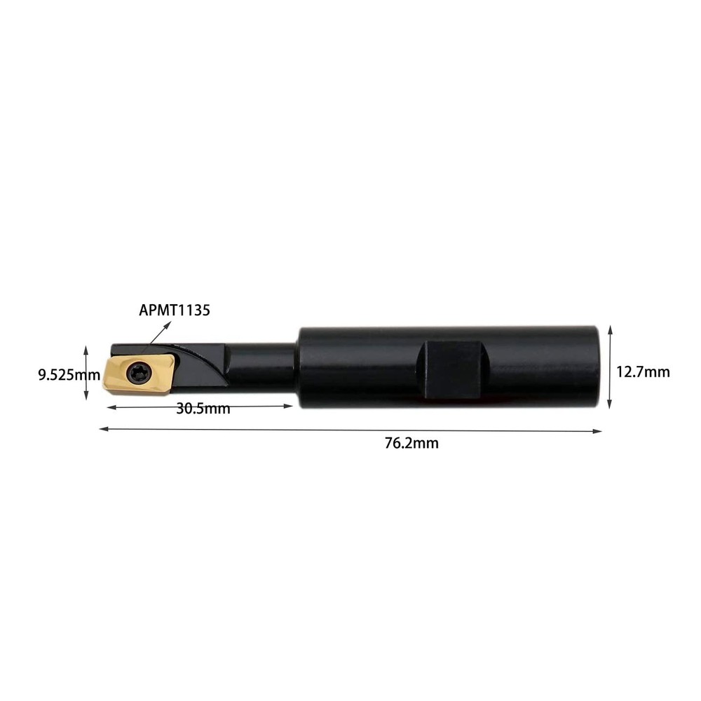 90° Square Shoulder Indexable End Mill holder 3/8×1/2× 3 +APMT1135PDER insert