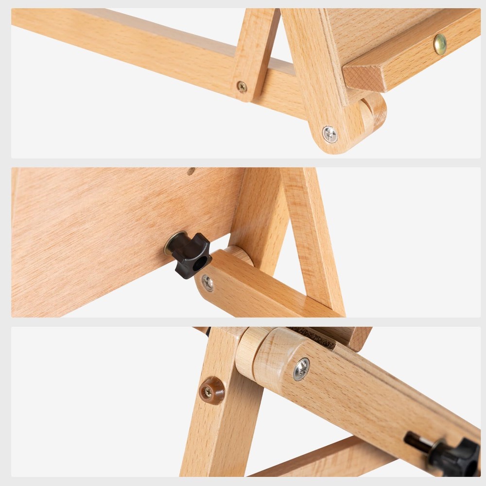 Beechwood Tabletop Easel Wooden Drawing Board Easel Adjustable Desktop Easel ...